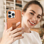CASENEO For iPhone 16 Pro Max Magnetic Case Hand Strap Design PU Leather + PC Phone Cover