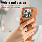 CASENEO For iPhone 16 Pro Max Magnetic Case Hand Strap Design PU Leather + PC Phone Cover