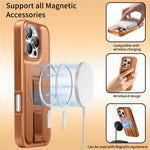 CASENEO For iPhone 16 Pro Max Magnetic Case Hand Strap Design PU Leather + PC Phone Cover