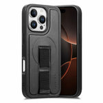 CASENEO For iPhone 16 Pro Max Magnetic Case Hand Strap Design PU Leather + PC Phone Cover