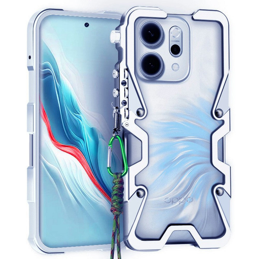 Oppo Reno14 Pro 5G (Global) Bumper Fodral Aluminiumlegering Metall mobilskal med Rem