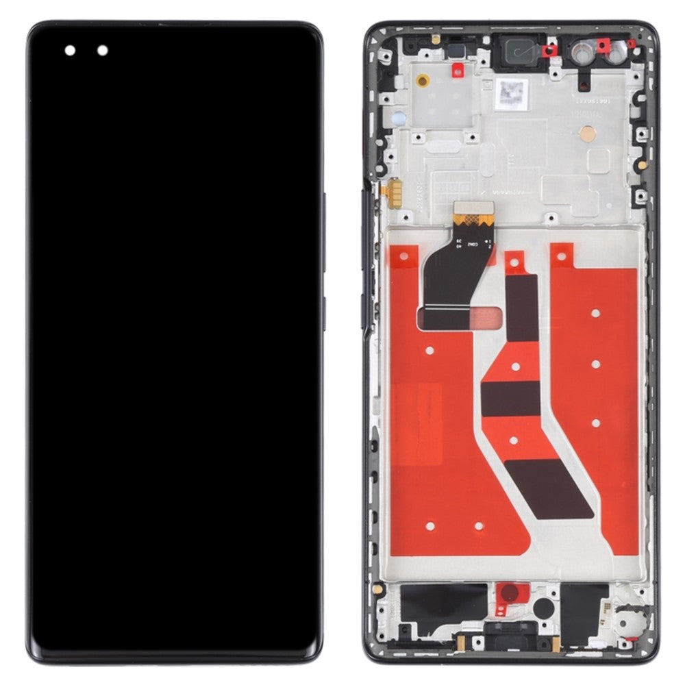 Til Honor 50 Pro RNA-AN00 OEM Grade S OLED-skærm og digitizer-enhed + ramme (uden logo)
