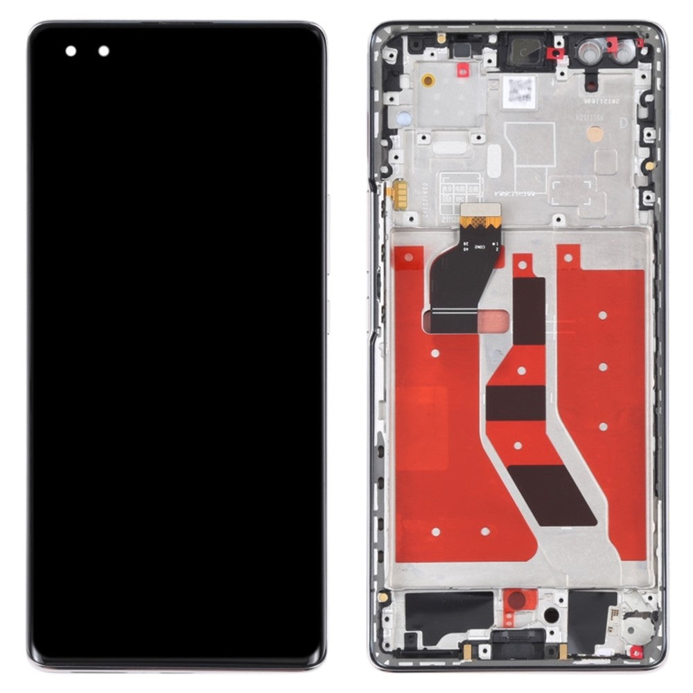 Til Honor 50 Pro RNA-AN00 OEM Grade S OLED-skærm og digitizer-enhed + ramme (uden logo)