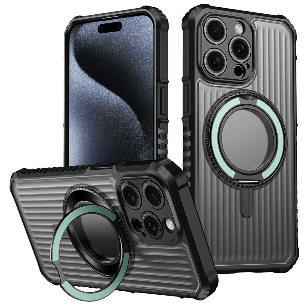 For iPhone 14 Pro Magnetic Case with Kickstand PC + TPU Phone Back Cover