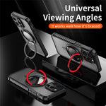 For iPhone 14 Pro Magnetic Case with Kickstand PC + TPU Phone Back Cover
