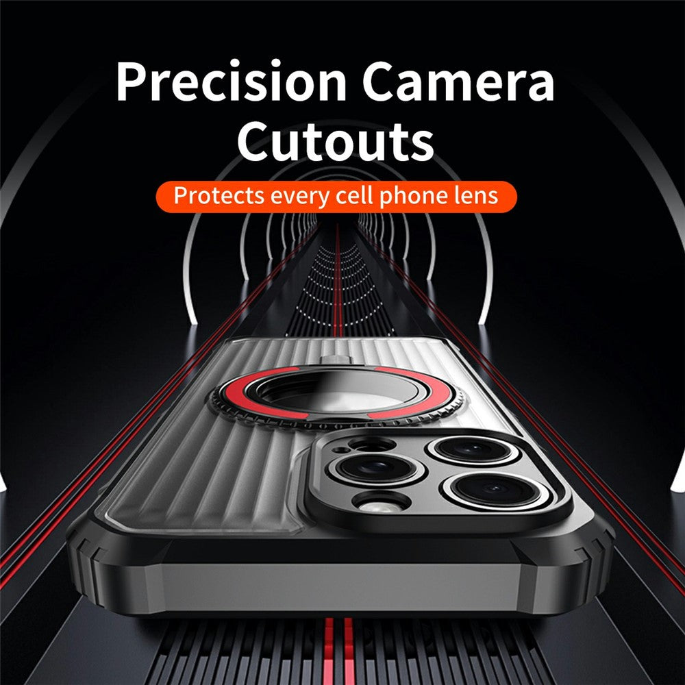 For iPhone 14 Pro Magnetic Case with Kickstand PC + TPU Phone Back Cover