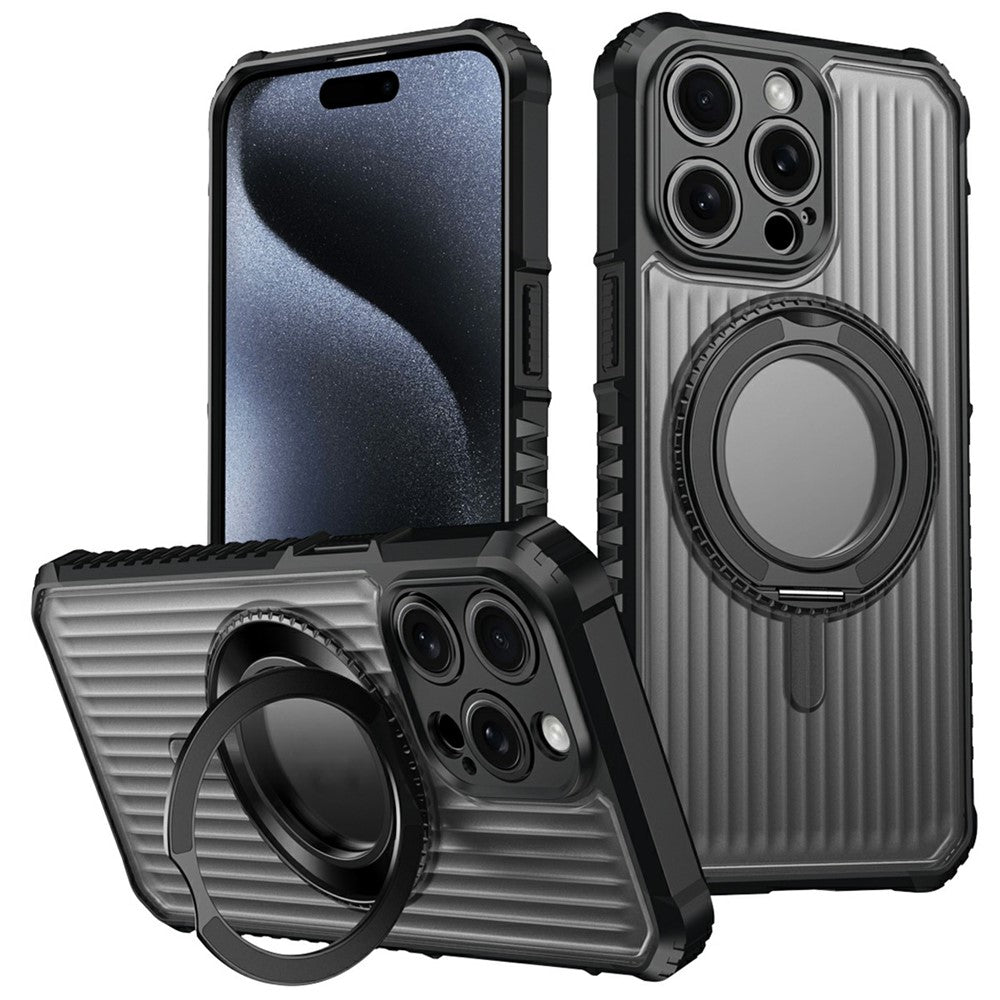 For iPhone 14 Pro Magnetic Case with Kickstand PC + TPU Phone Back Cover
