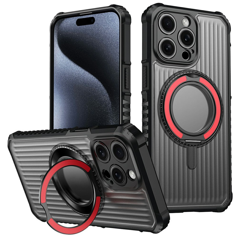 For iPhone 14 Pro Magnetic Case with Kickstand PC + TPU Phone Back Cover