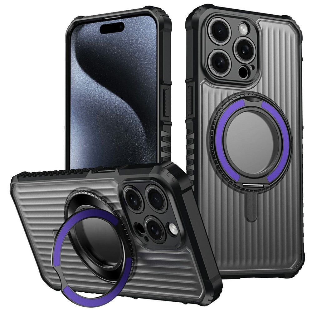 For iPhone 14 Pro Magnetic Case with Kickstand PC + TPU Phone Back Cover