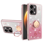KADEM For Oppo Reno14 Pro 5G (Global) Case Ring Kickstand TPU Flowers Phone Cover Gradient Glitter
