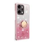 KADEM For Oppo Reno14 Pro 5G (Global) Case Ring Kickstand TPU Flowers Phone Cover Gradient Glitter