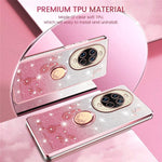 KADEM For Huawei nova 14 Ultra 5G Case Ring Kickstand TPU Flowers Phone Cover Gradient Glitter