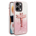 KADEM-cover med guldsmedemotiv, stativ, TPU, blomster og glimmer til Oppo Reno14 Pro 5G (Global)