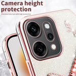 KADEM-cover med guldsmedemotiv, stativ, TPU, blomster og glimmer til Oppo Reno14 Pro 5G (Global)