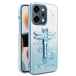 KADEM-cover med guldsmedemotiv, stativ, TPU, blomster og glimmer til Oppo Reno14 Pro 5G (Global)