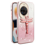 KADEM För Huawei Nova 14 Ultra 5G Skal Dragonfly Stativ TPU Blommor Glitter mobilskal