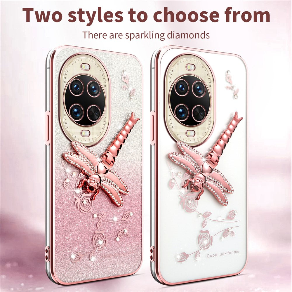 KADEM För Huawei Nova 14 Ultra 5G Skal Dragonfly Stativ TPU Blommor Glitter mobilskal
