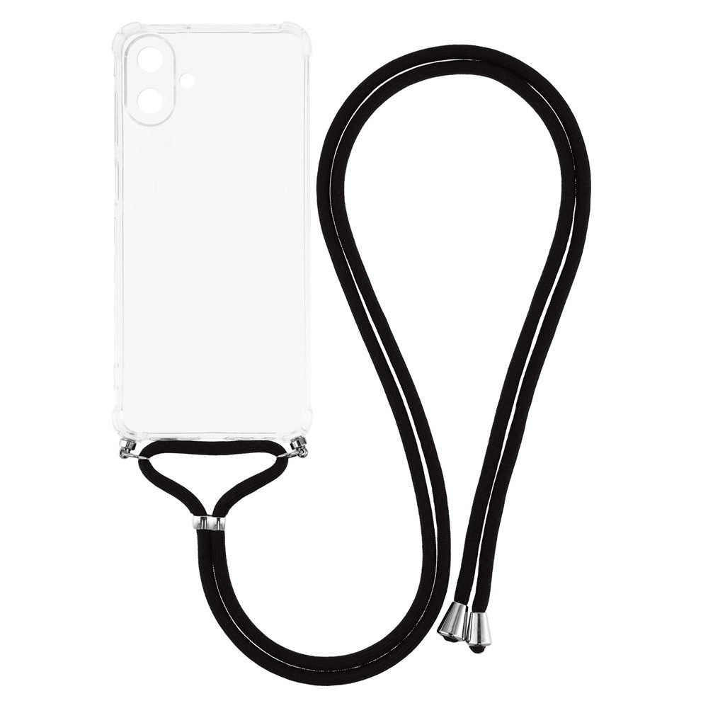 For Samsung Galaxy A08 5G / A08 4G / A07 4G Case Reinforced Corner TPU Clear Phone Cover with Lanyard