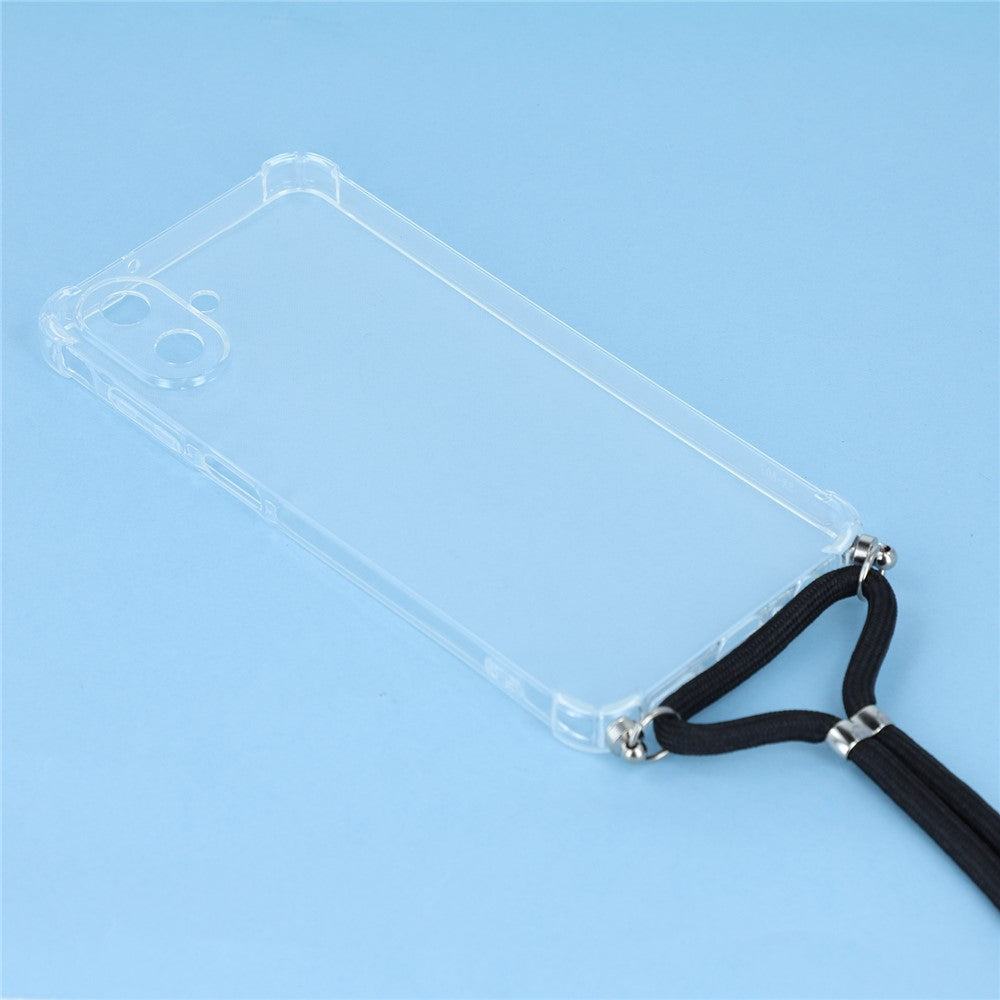 For Samsung Galaxy A08 5G / A08 4G / A07 4G Case Reinforced Corner TPU Clear Phone Cover with Lanyard