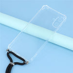 For Samsung Galaxy A08 5G / A08 4G / A07 4G Case Reinforced Corner TPU Clear Phone Cover with Lanyard