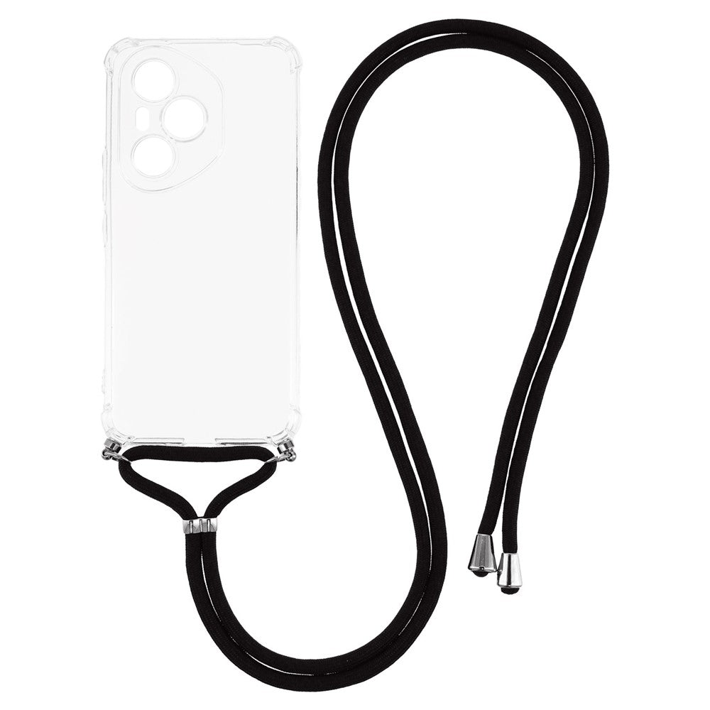 For Honor 400 Pro 5G (Global) Case Reinforced Corner TPU Clear Phone Cover with Lanyard