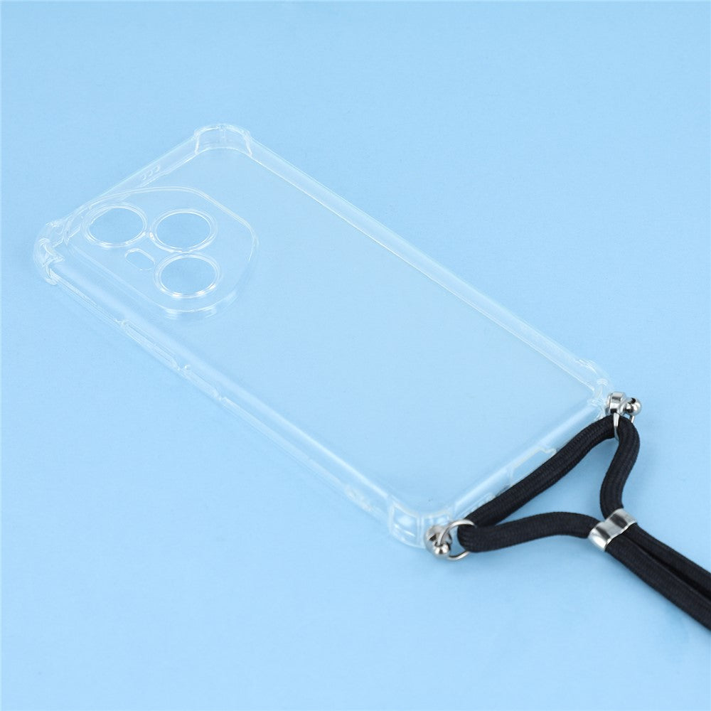 For Honor 400 Pro 5G (Global) Case Reinforced Corner TPU Clear Phone Cover with Lanyard