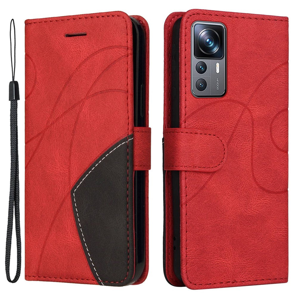 Xiaomi 12T 5G / Redmi K50 Ultra 5G / 12T Pro 5G Läderfodral Plånboksfodral Färgskarvning mobilskal