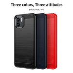 MOFI JK TPU Series-1 för Xiaomi Redmi A1 4G / A2 4G Reptåligt mobilskal med borstad yta, kolfiberstruktur, mjukt TPU-baksida