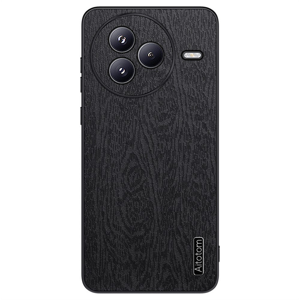 Xiaomi Civi 5 Pro 5G-skal med trästruktur, PU-läderbeläggning, PC TPU-mobilskal