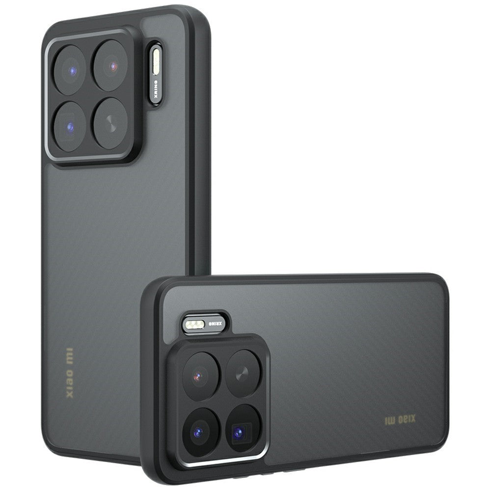 For Xiaomi 15S Pro Case Skin-Touch TPU + PC Matte Phone Back Cover, Transparent Black