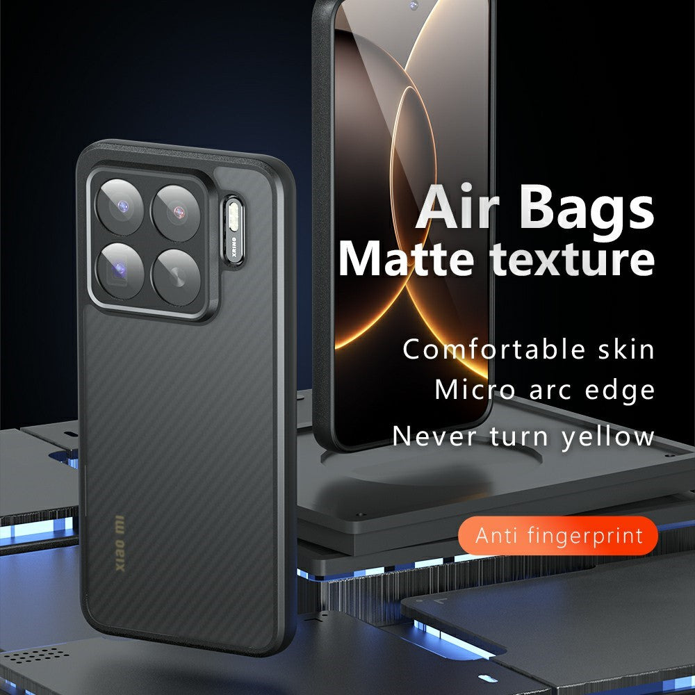 For Xiaomi 15S Pro Case Skin-Touch TPU + PC Matte Phone Back Cover, Transparent Black