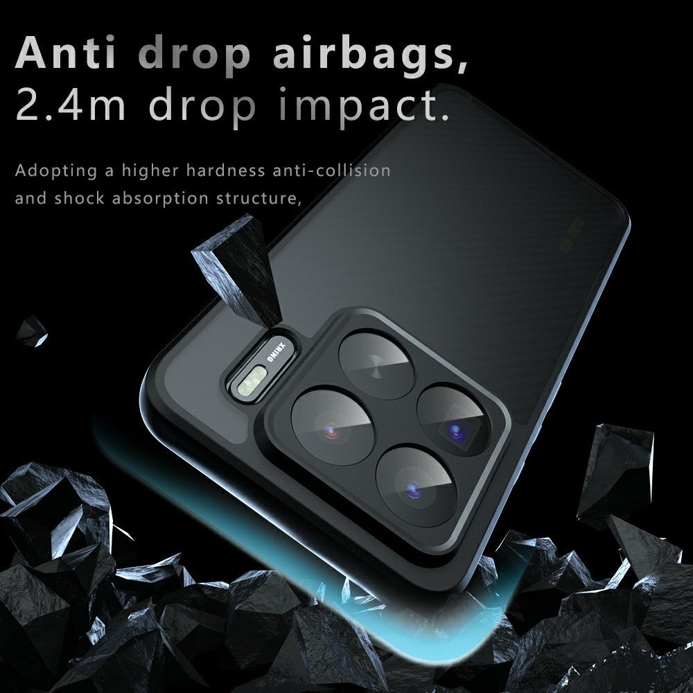 For Xiaomi 15S Pro Case Skin-Touch TPU + PC Matte Phone Back Cover, Transparent Black
