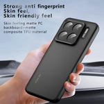For Xiaomi 15S Pro Case Skin-Touch TPU + PC Matte Phone Back Cover, Transparent Black
