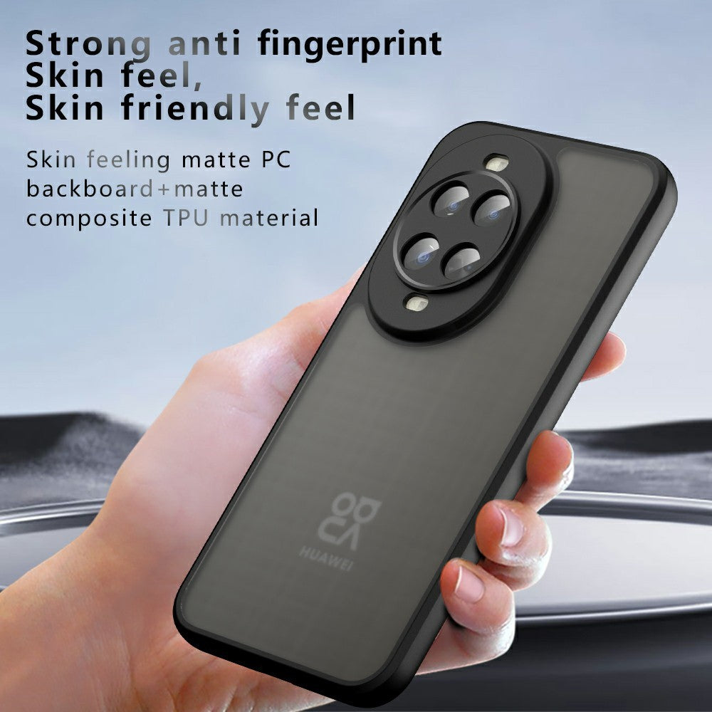 For Huawei nova 14 Ultra 5G Case Skin-Touch TPU + PC Matte Phone Back Cover, Transparent Black