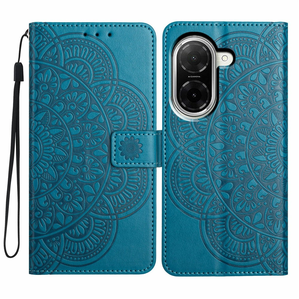 For Xiaomi Redmi A5 NFC (EU) (173.45mm) Leather Case with Card Slots Mandala Pattern Phone Cover Stand