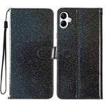 For Samsung Galaxy A08 5G / A08 4G / A07 4G Wallet Case Glitter Anti-Scratch Leather Stand Phone Cover with Strap