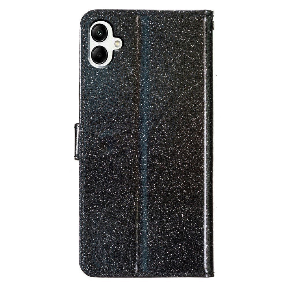 For Samsung Galaxy A08 5G / A08 4G / A07 4G Wallet Case Glitter Anti-Scratch Leather Stand Phone Cover with Strap