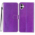 For Samsung Galaxy A08 5G / A08 4G / A07 4G Wallet Case Glitter Anti-Scratch Leather Stand Phone Cover with Strap