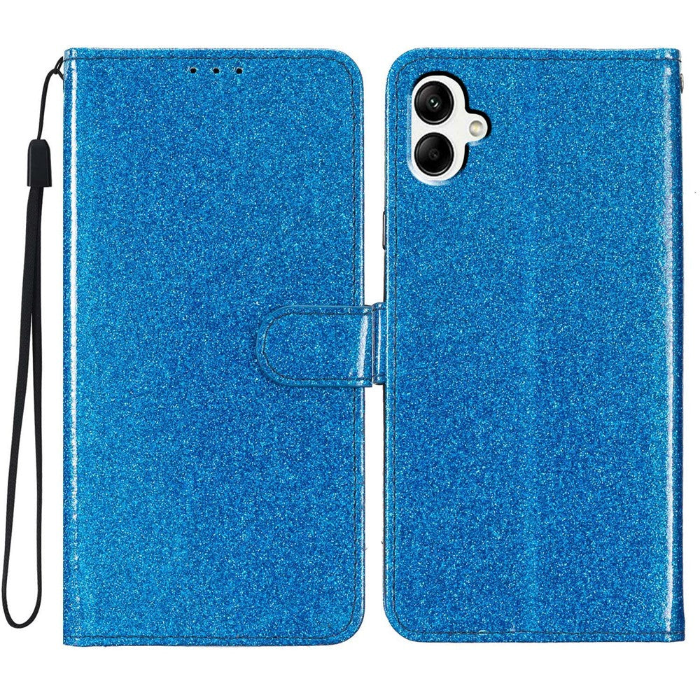 For Samsung Galaxy A08 5G / A08 4G / A07 4G Wallet Case Glitter Anti-Scratch Leather Stand Phone Cover with Strap