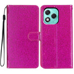For Honor 400 Lite 5G Wallet Case Glitter Anti-Scratch Leather Stand Phone Cover with Strap