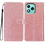 For Honor 400 Lite 5G Wallet Case Glitter Anti-Scratch Leather Stand Phone Cover with Strap