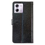 For Xiaomi Poco M7 Pro 5G Wallet Case Glitter Anti-Scratch Leather Stand Phone Cover with Strap