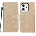 For Oppo Reno14 Pro 5G (Global) Wallet Case Glitter Anti-Scratch Leather Stand Phone Cover with Strap
