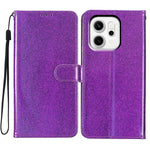 For Oppo Reno14 Pro 5G (Global) Wallet Case Glitter Anti-Scratch Leather Stand Phone Cover with Strap