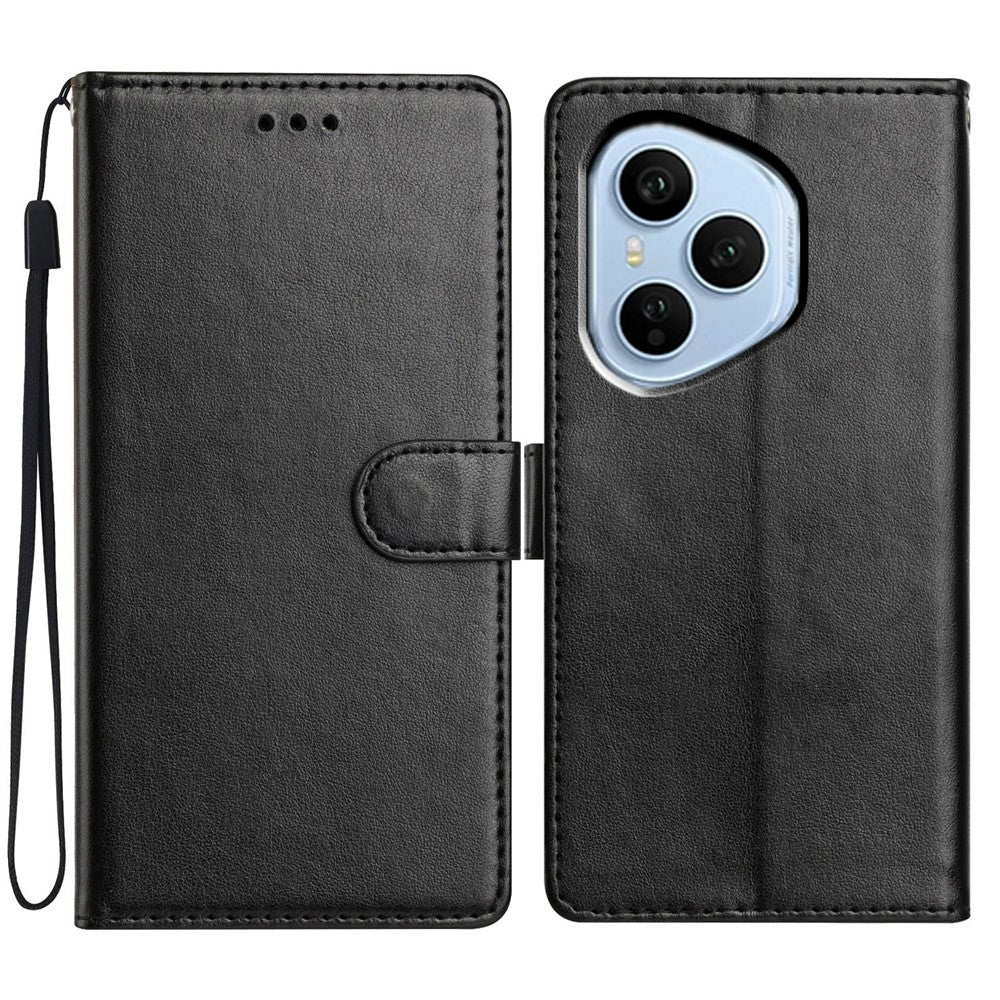 For Honor 400 Pro 5G (Global) Lædercover Pung Stativ Telefoncover med Håndrem