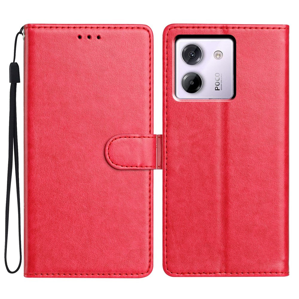 For Xiaomi Poco M7 Pro 5G Leather Case Wallet Stand Phone Cover with Handy Strap