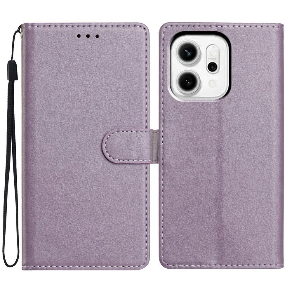 For Oppo Reno14 Pro 5G (Global) Leather Case Wallet Stand Phone Cover with Handy Strap