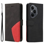 For Honor 400 Pro 5G (Global) Lædertelefoncover Stativpung med tofarget splejset design