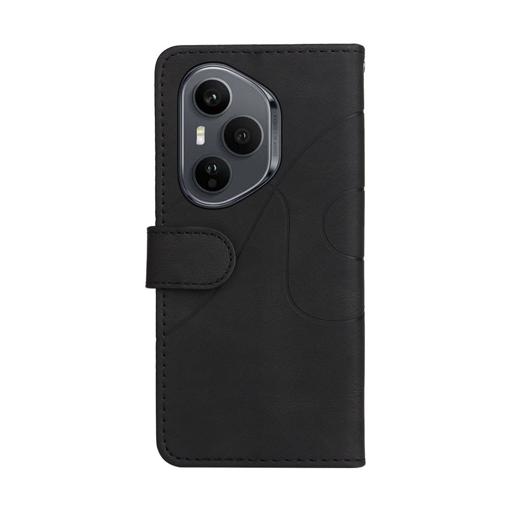 For Honor 400 Pro 5G (Global) Lædertelefoncover Stativpung med tofarget splejset design