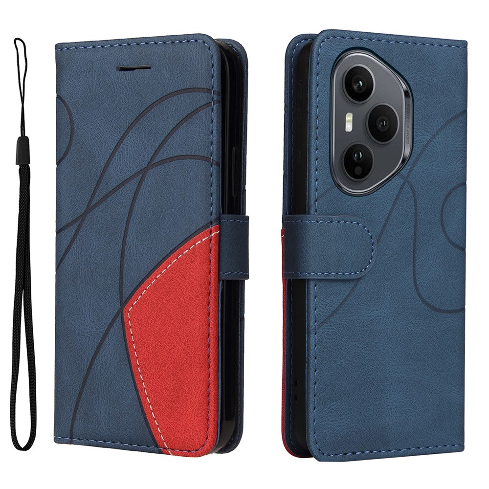 For Honor 400 Pro 5G (Global) Lædertelefoncover Stativpung med tofarget splejset design